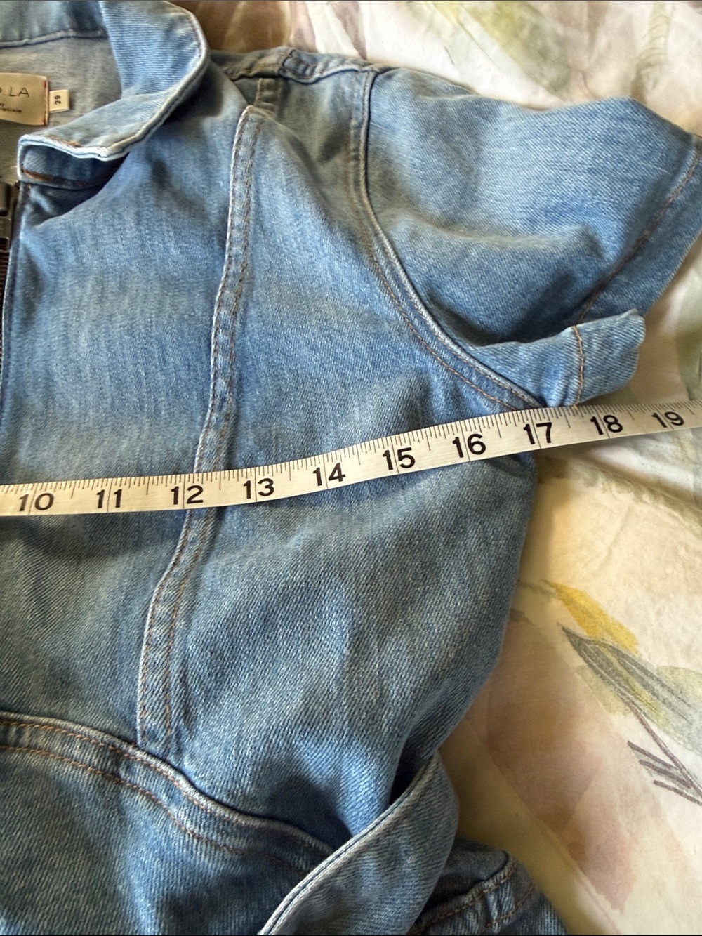 Alice and Olivia Light Blue Denim Romper with Belt - Picture 3 of 7